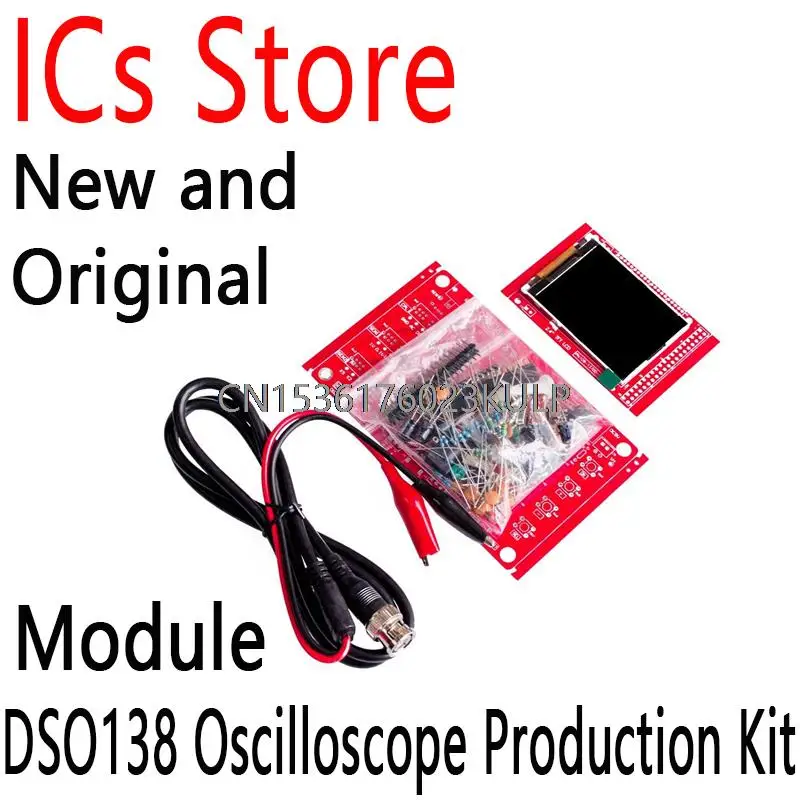 

1Set DSO138 2.4" TFT Digital Oscilloscope Assembled SMD Soldered Oscilloscope Parts 1Msps With Matching Wire