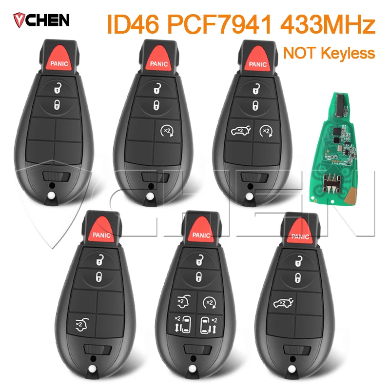 جهاز تحكم عن بعد ذكي ID46 PCF7941 لكرايسلر 300 تاون كونتري جيب جراند شيروكي دودج رحلة رام دورانجو قافلة ماغنوم مفتاح فوب #1