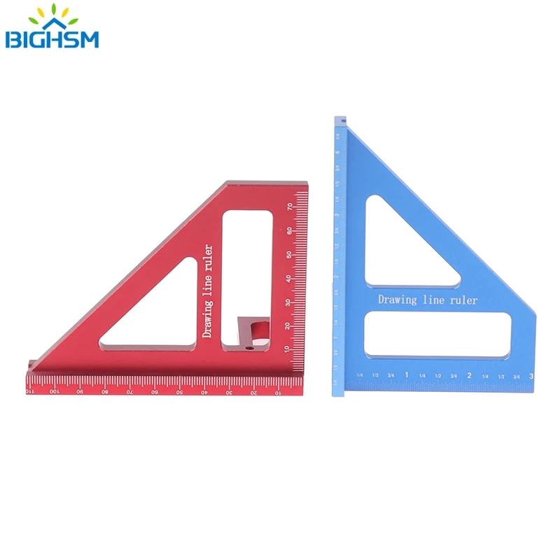 Falegname quadrato per la lavorazione del legno goniometro quadrato in alluminio mitra triangolo righello 3D Multi angolo 45/90 gradi Layout righello di misurazione