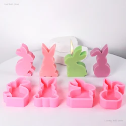 Easter Rabbit Silicone Candle Mold New 2024 DIY Handmade Soap Gift Scented Candle Molds Plaster Concrete Resin Mould Home Decor