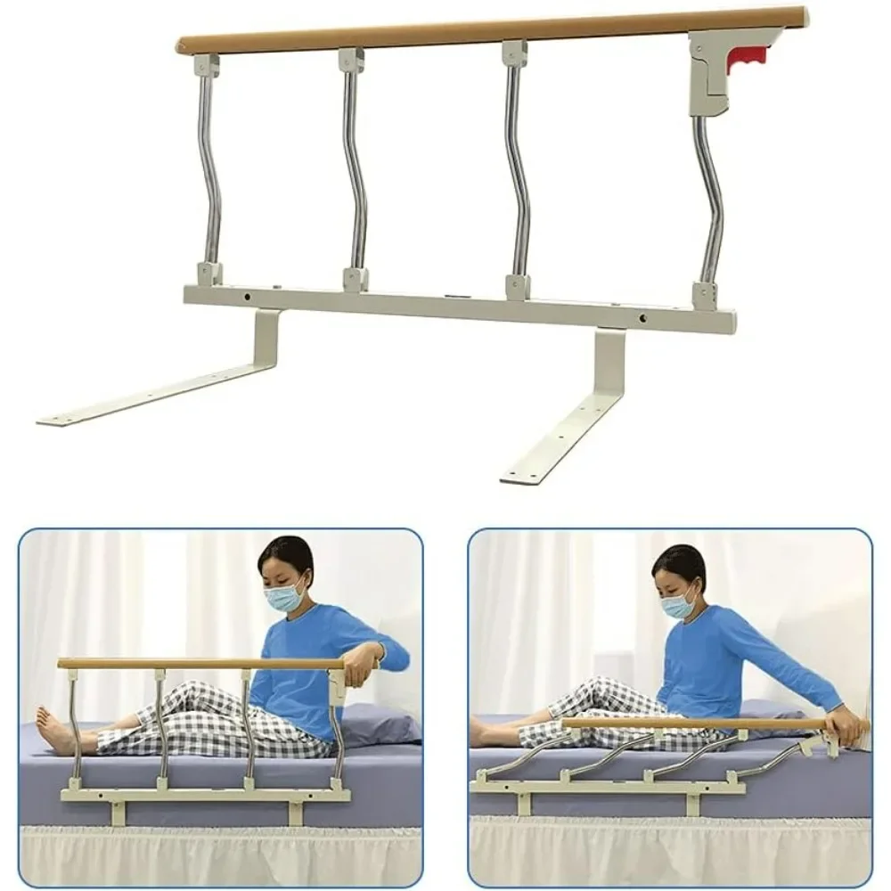 Bed Rails for Elderly Adults Assist Rail Medical Bed Safety Side Cane for Seniors Bedrail Guard Bedside Bar Railings Grab Rail