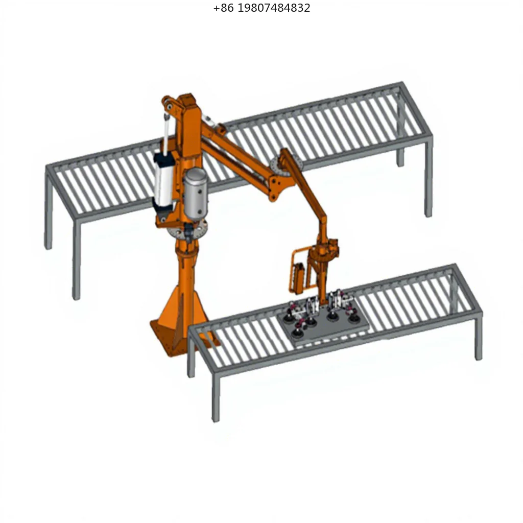 Custom Carton Handling Stacking Robot Arm, Pneumatic Assisted Suction Cup 50-300kg Capacity Industrial Manipulator