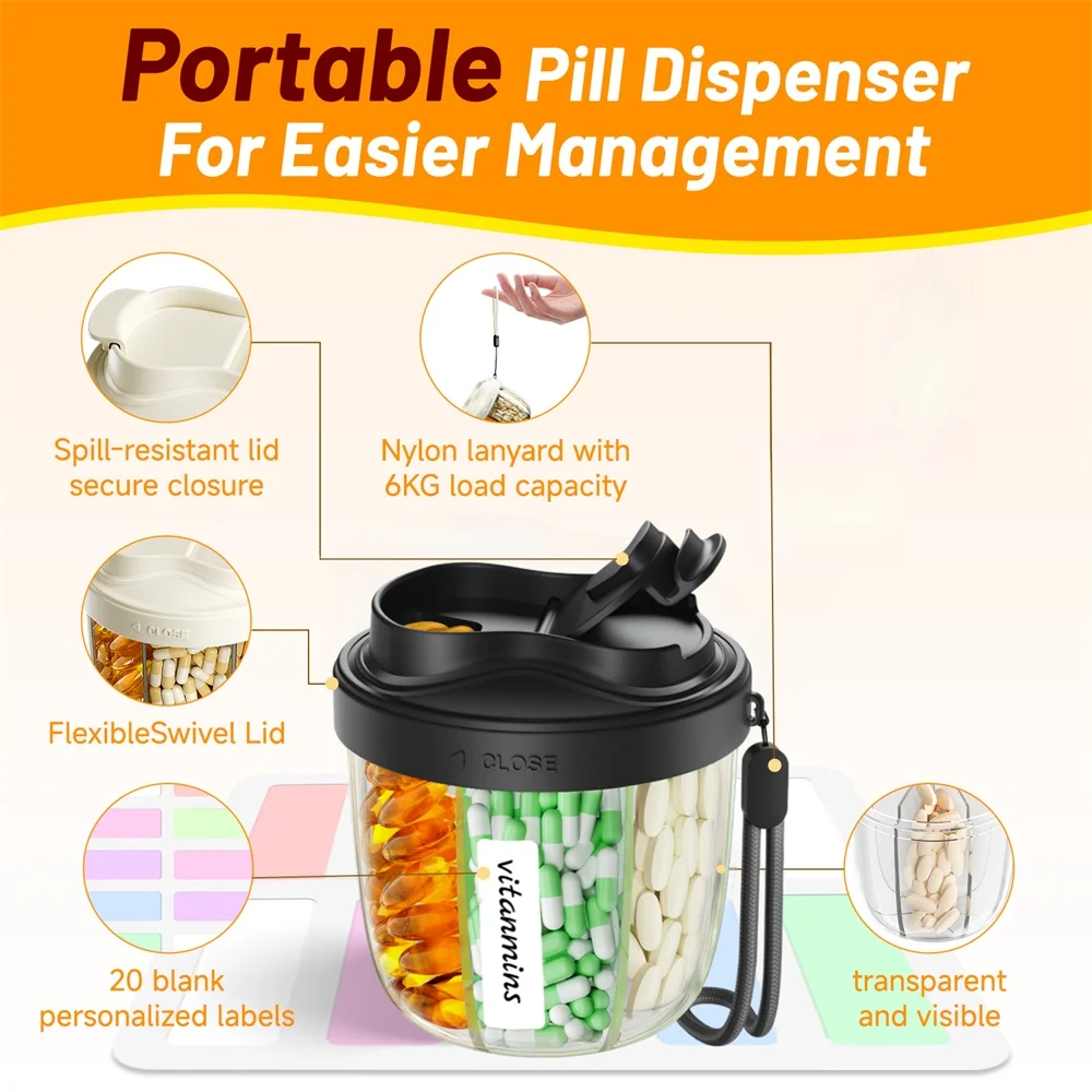 7-grid Large Medicine Box Travel For One Month Pill Organizer Pill Dispenser Vitamin Medicine Packaging Convenient To Carry