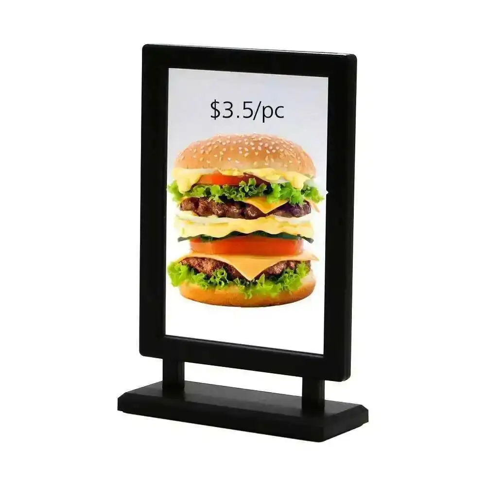 absプラスチック製サインホルダー、メニュー表示用t字型サインスタンド（縦型黒白a6-105×148mm-413×583インチ）