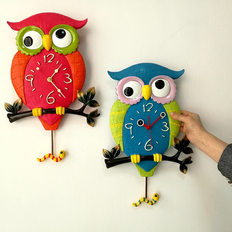 

Creative Owl Wall Clocks Living Room Noctilucent Wall Watch Bedroom Silent Pendulum Clock Modern Home Decoration Accessories