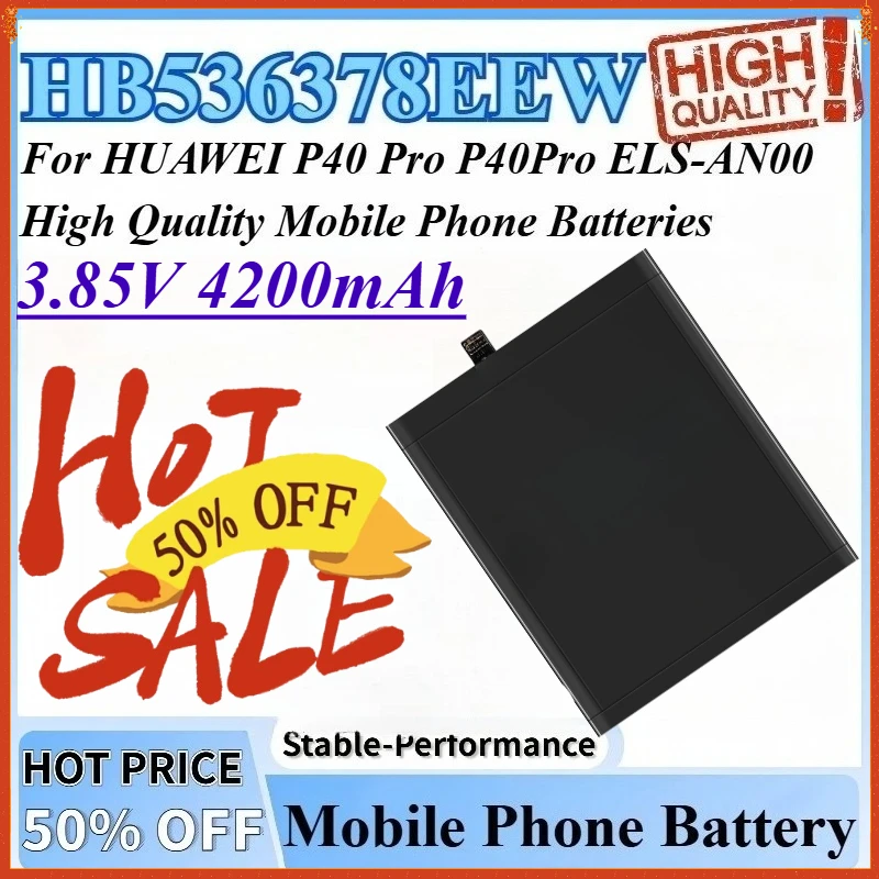 

Сменный аккумулятор HB536378EEW 3,85 В, 4200 мАч, высокое качество для HUAWEI P40Pro P40 Pro ELS-AN00, аккумуляторы для мобильных телефонов