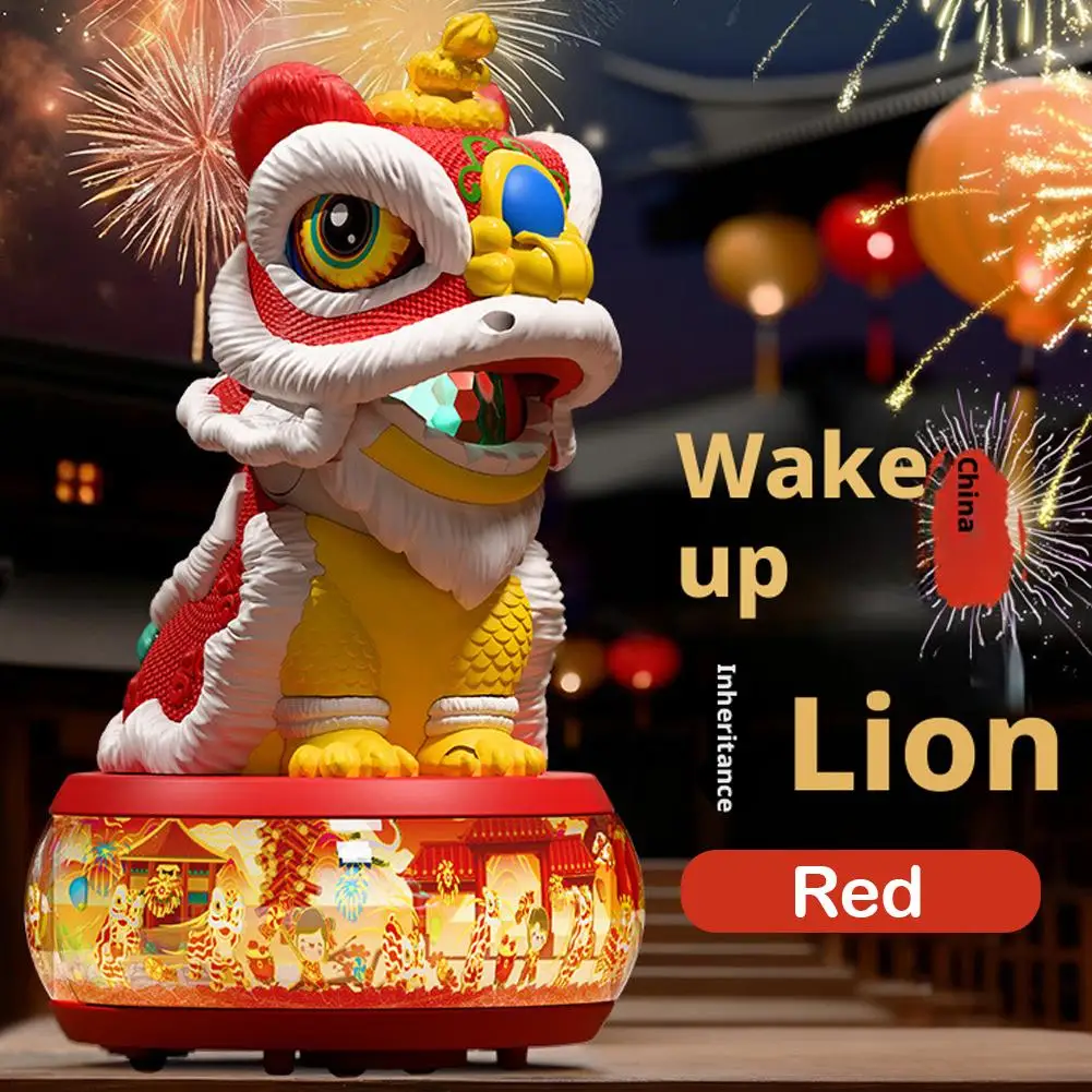 Giocattolo elettrico all'ingrosso Guochao Lion Dance 26 cm Musical Light Up Walking Regalo di Capodanno |   Giocattolo festivo multidirezionale della danza del leone