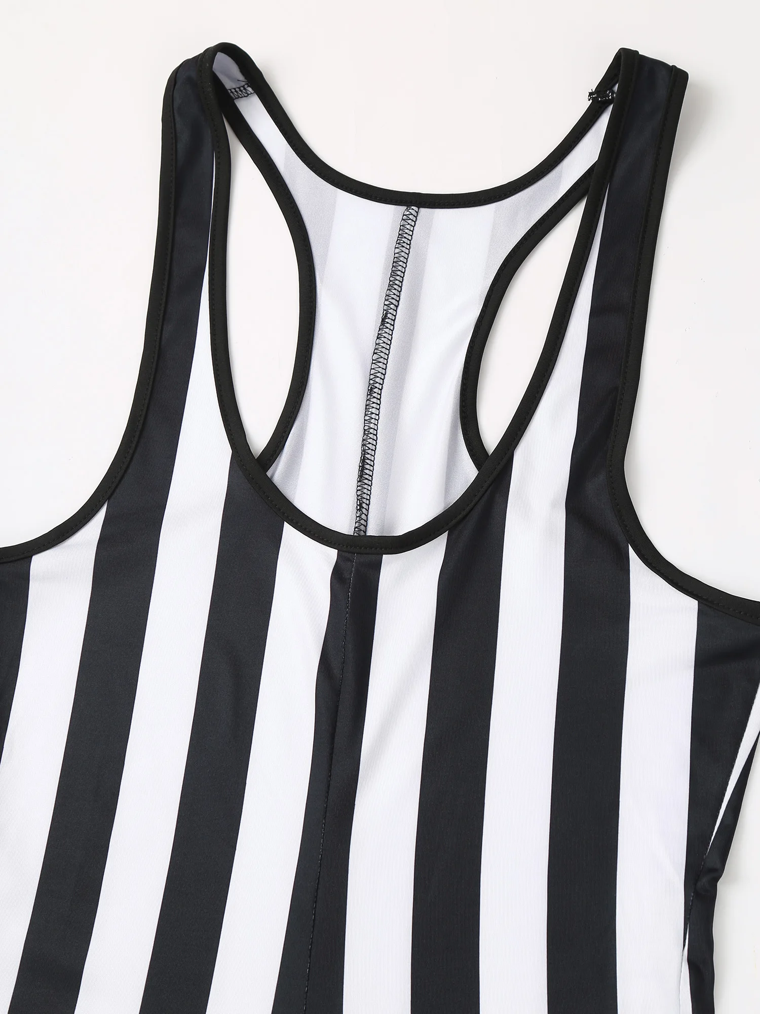 Mens Sleeveless Wrestling Singlet Striped Fitness Jumpsuits Leotard Underwear Stretchy Slim Fit Boxer Shorts Rompers Shapewear