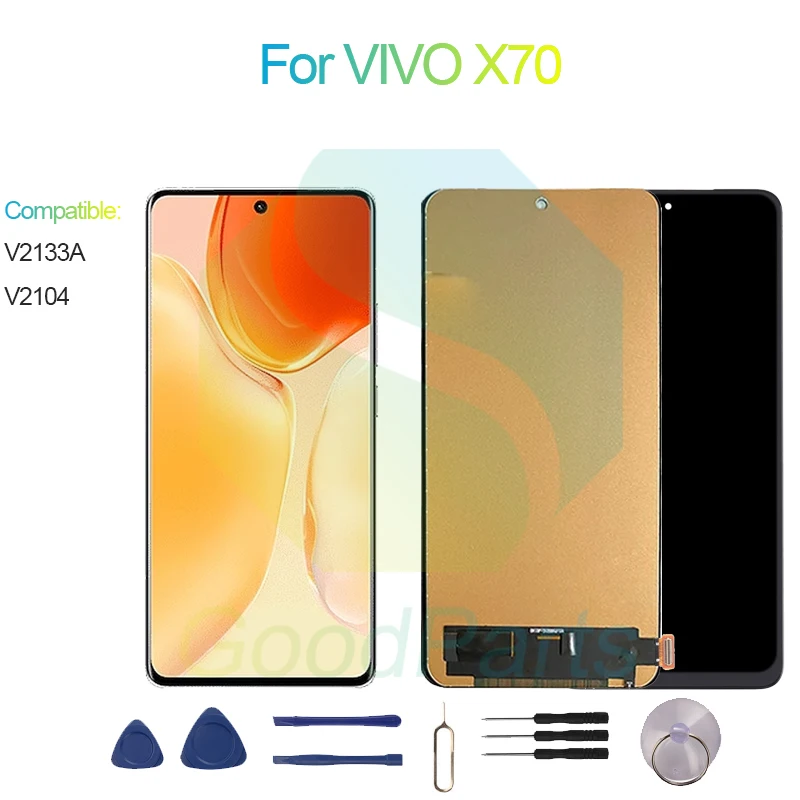 

For VIVO X70 LCD Display Screen 6.56" V2133A, V2104 For VIVO X70 Touch Digitizer Assembly Replacement