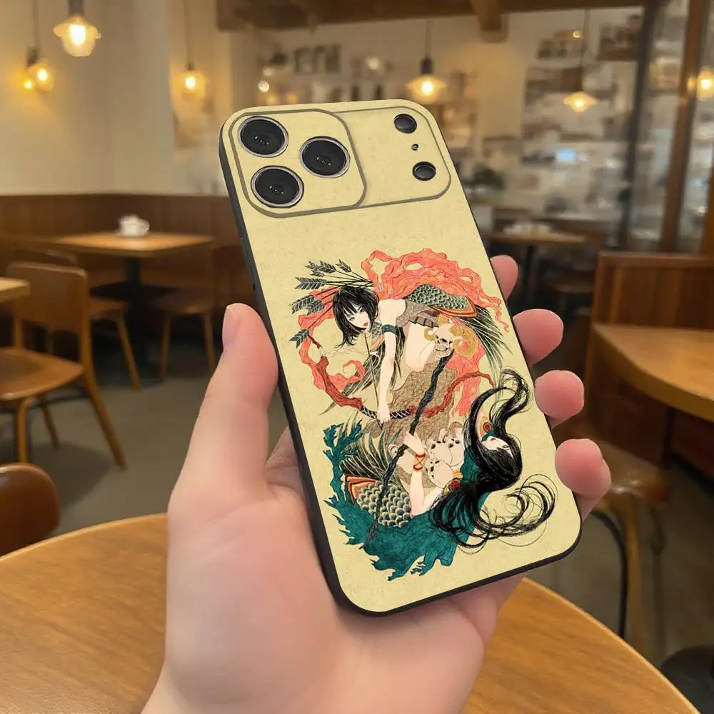 Custodia per telefono Artist T-Takato Yamamoto per iPhone 17,16,15,14,13,12,11,Pro,XS,Max,XR,Plus,E,SE4,Mini Cover morbida nera