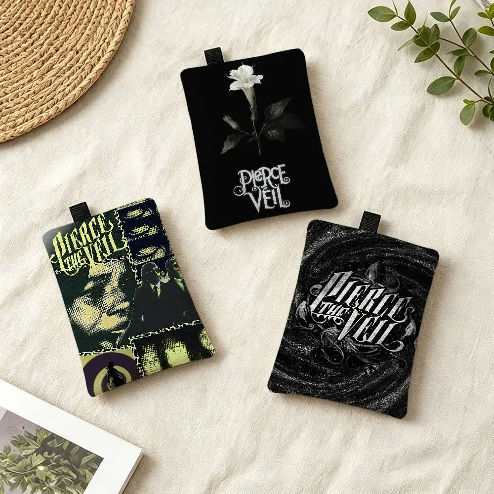 Band P-Pierce The Veil Mini Hanging Oxford Cloth Coin Bag Durable Zipper Key Card Pouch With Carabiner