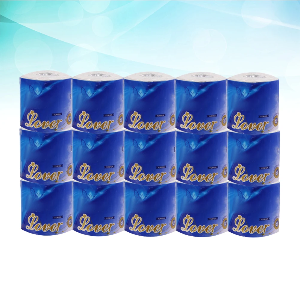 15 rollos de papel higiénico de pulpa mixta, piel delicada, uso familiar y de oficina, rollo de papel tisú a granel, paquete económico de compra