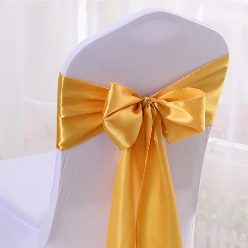 Chair Bow Decoration 10pcs Satin Chair Back Flowers Wedding Banquet Bow Ties Party Decoration Accessories for Event Styling