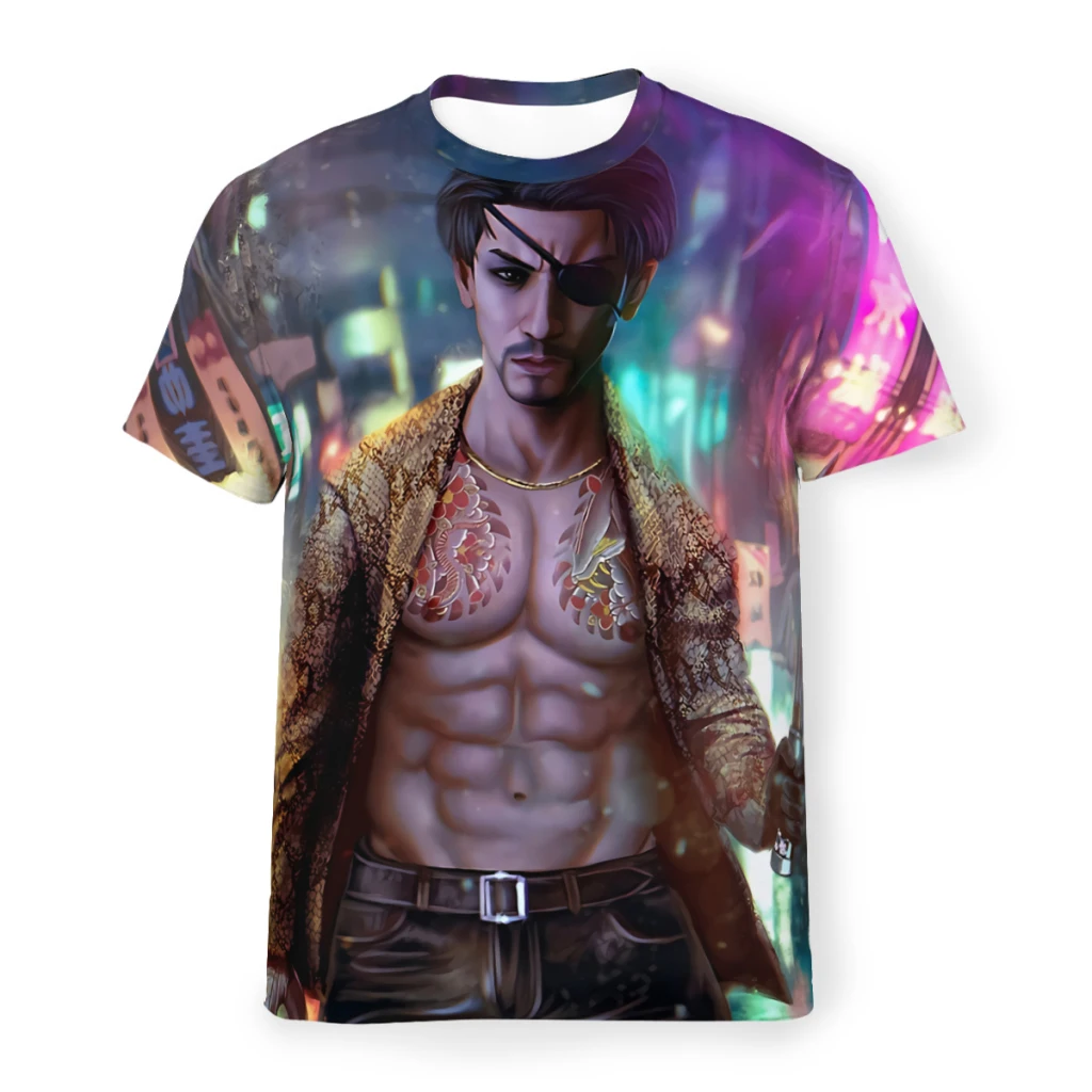 Yakuza Polyester TShirt for Men Majima Goro Soft Casual Thin T Shirt High Quality Fluffy