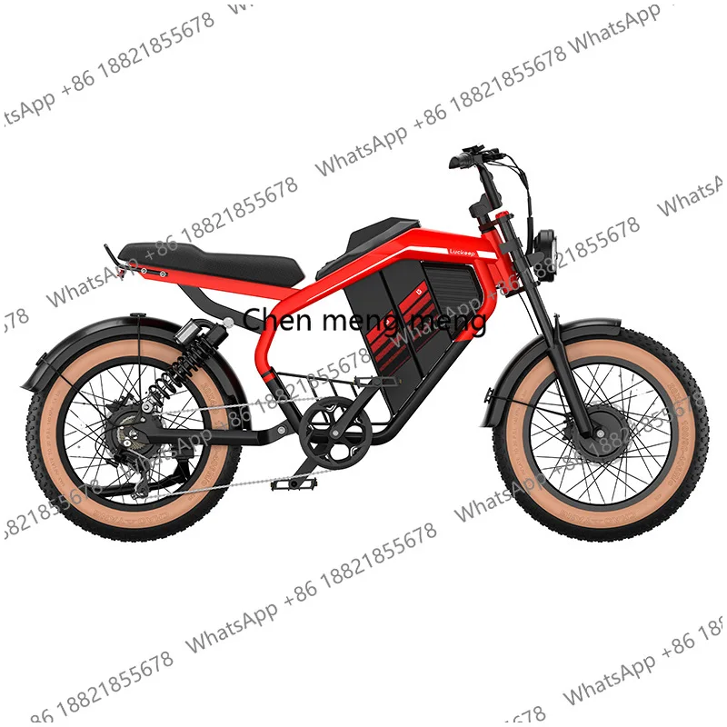 20-Inch Electric Retro Cross-Country Motorcycle Steel Frame