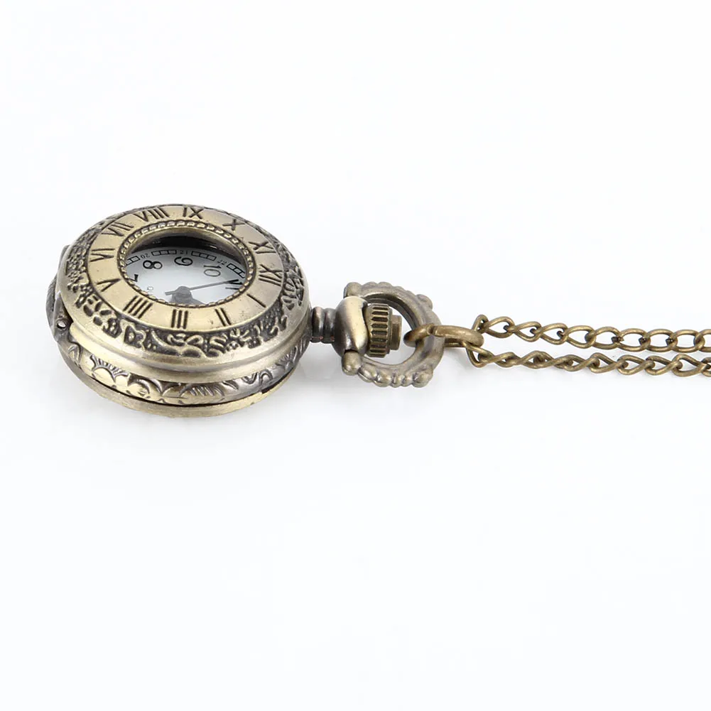 موضة جديدة خمر ساعة الجيب سبيكة الرقم الروماني المزدوج عرض الوقت ساعة قلادة سلسلة الساعات هدايا عيد الميلاد