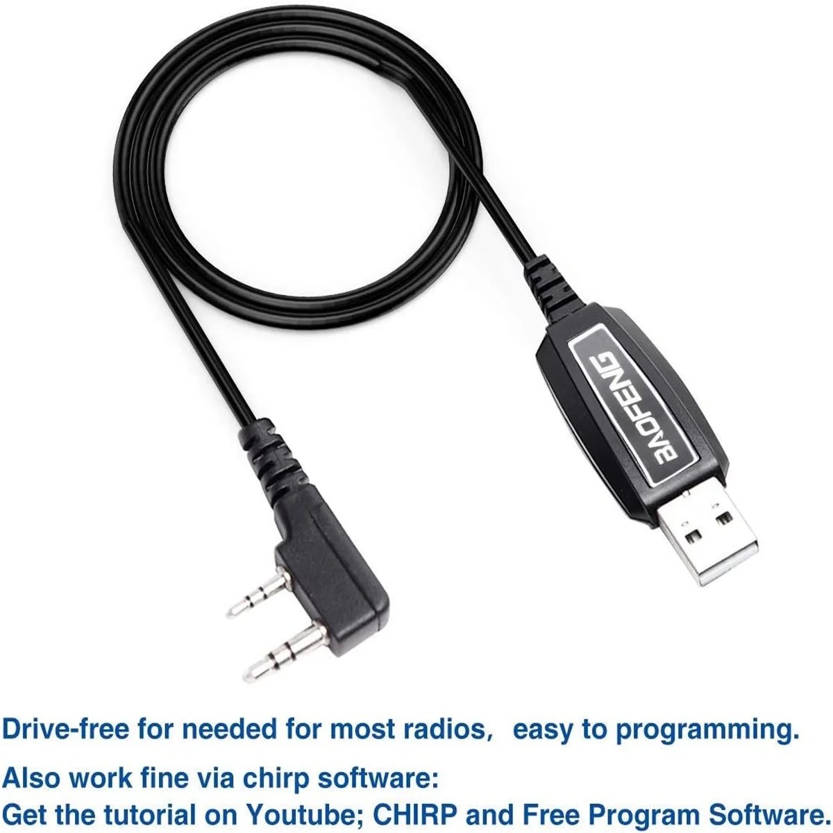 Baofeng USB Programming Cable PL2303 Support Chirp for UV-5R(All),BF-F8HP, BF-888S,UV-17R,UV-21R,UV82HP,UV-82(All),GM-15