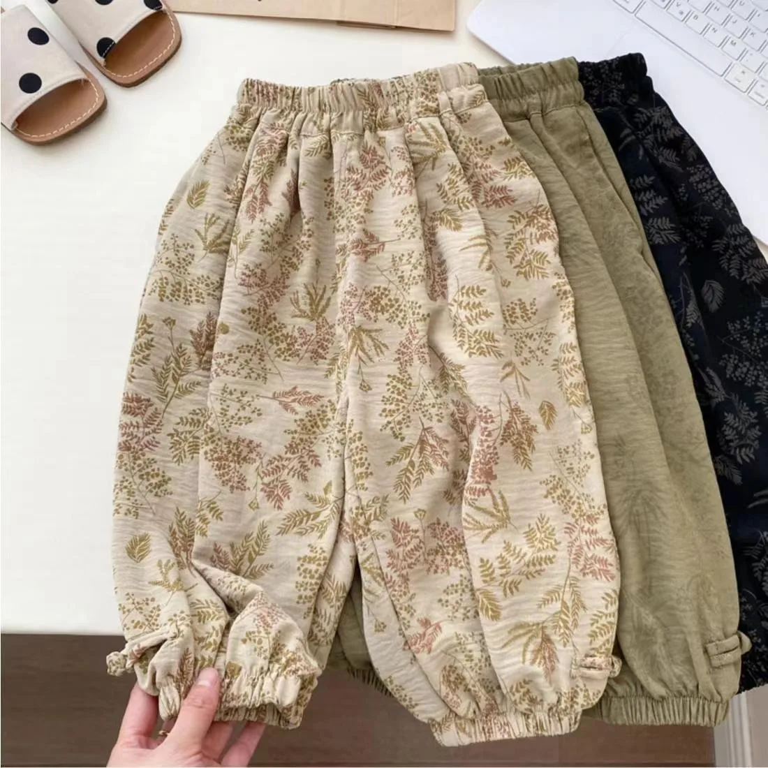 Children\'s Pants Summer New Girls Mosquito-proof Pants Children Cotton and Linen Bloomers Boys Baby Summer Thin Trousers Tide