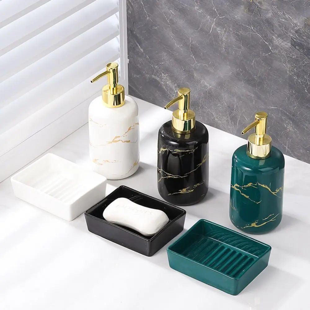 Portable Nordic Ceramic Soap Box Creative Punch Free Soap Holder Light Luxury Multifunction Drain Soap Dish Shelf Hotel