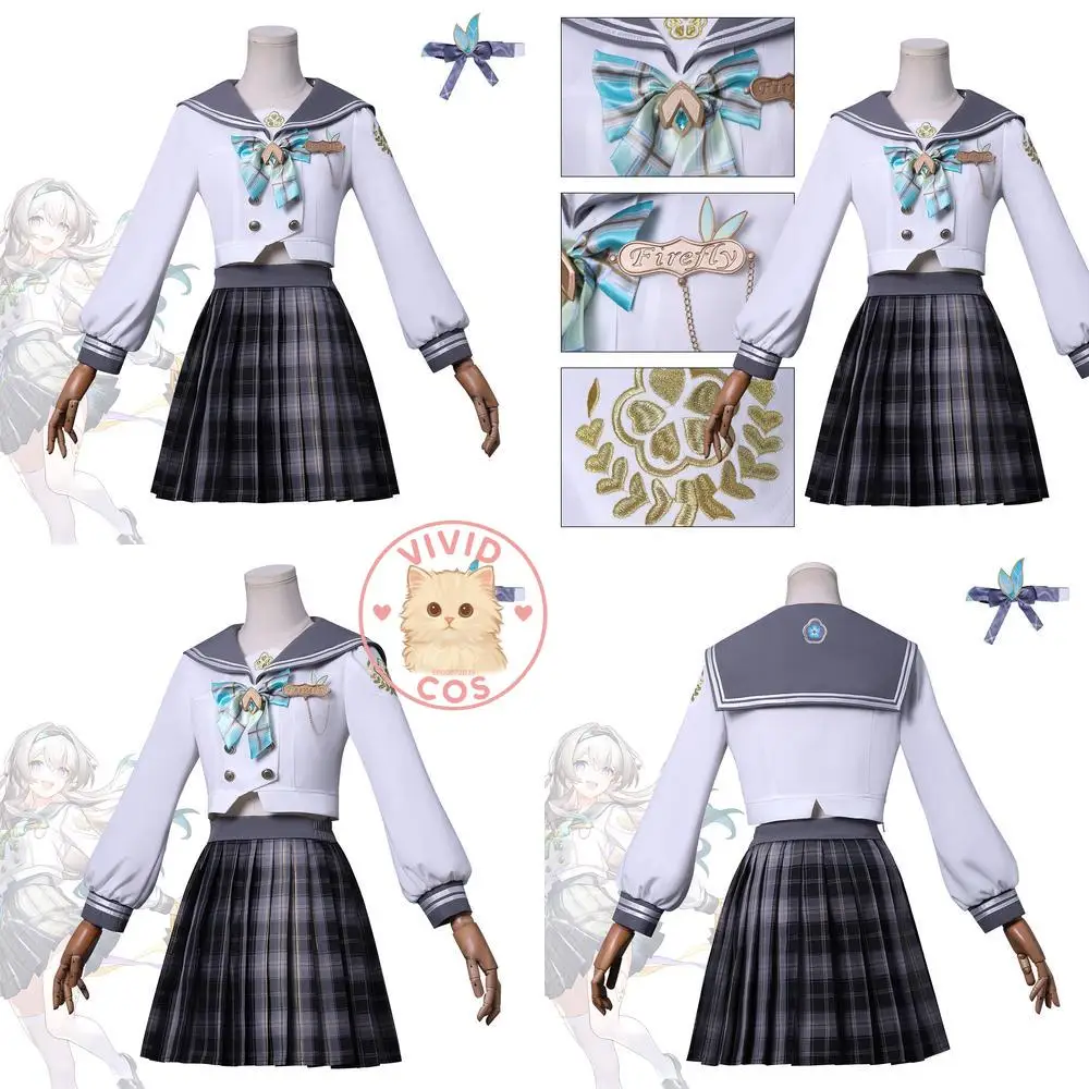 

Popular Honkai Star Rail Game Cosplay Costume Anime Character Firefly Role Play Outfit Women School Uniform Set for Comic Con