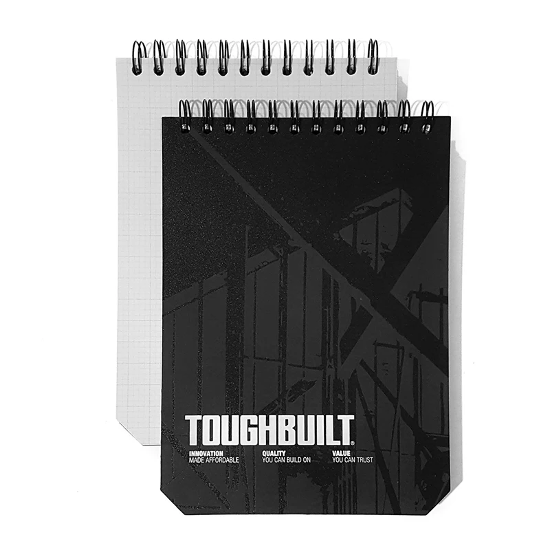 TOUGHBUILT TB-56-L-2 Large Grid Notebooks 2-pack Specialized Notepad Practice Workbook Drawing Book