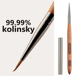 1Pc Sandalwood Handle Kolinsky Hair Nail Acrylic Brush UV Gel Carving Pen Brush Liquid Powder DIY Nail Drawing Nail Art Bruses