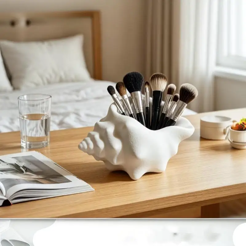 Seashell Storage Box, Bathroom Container Toothbrush Holder, Multifunctional Desktop Organizer For Key Storage And Plant Pots