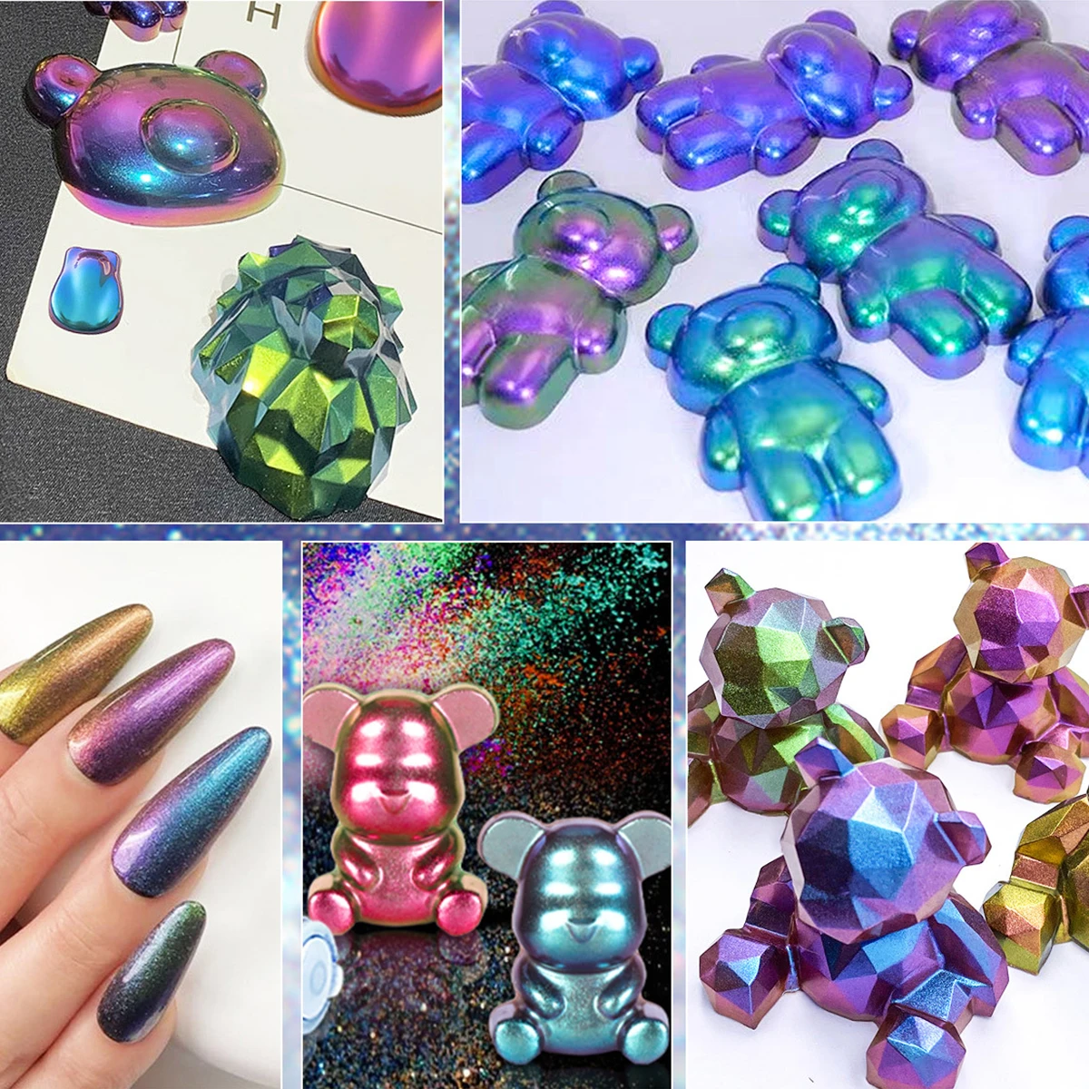 3g Chameleon Powder Nail Staining Mica Powder Colorant Resin Pigment Dye Pearlescent Pearl UV Resin Epoxy Jewelry Making