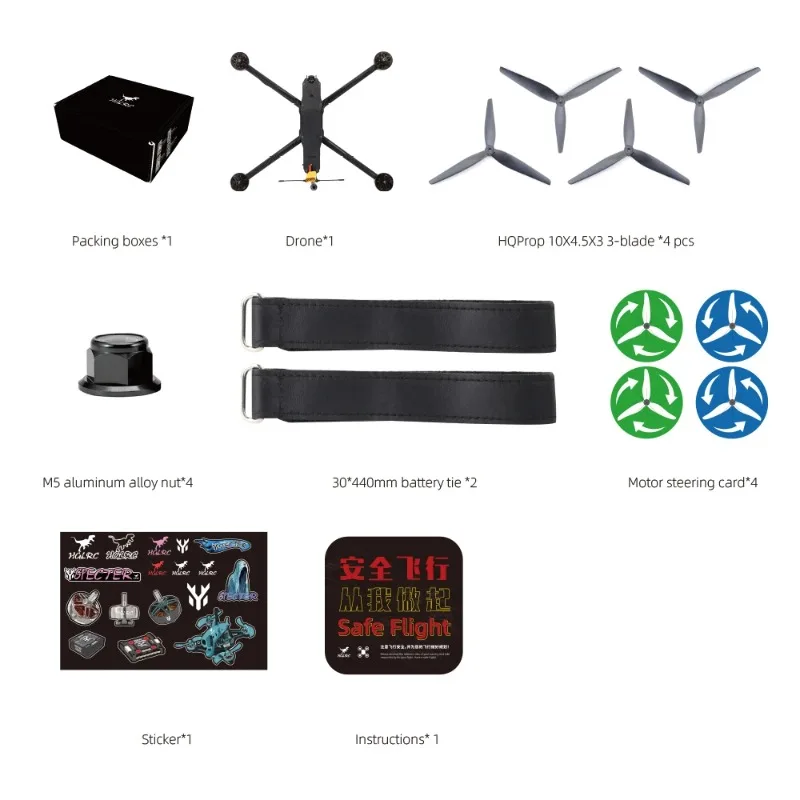 HGLRC MY10 Drone FPV Jarak Jauh BNF PNP 10 Inci 3215 900KV 6S F405 60A 2.5W VTX Penerima ELRS untuk Sinematografi Udara