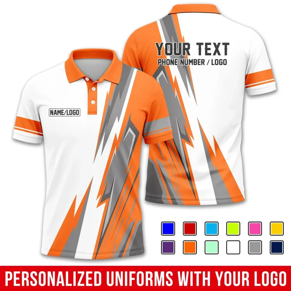 Fashion Stripe Color Contrast Graphic Polo Shirt For Men Custom Name/Logo Lapel 3D Printed Polo Shirts Trend Loose Sports Tees