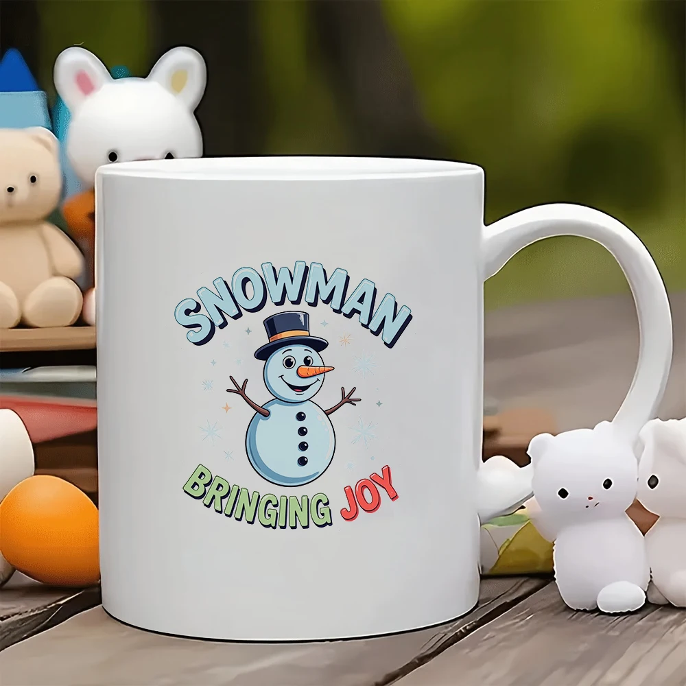 

Cartoon Snowman 11OZ Cup Stickers Christmas Gift Kids Water Bottle Family Office Coffee Cup Set