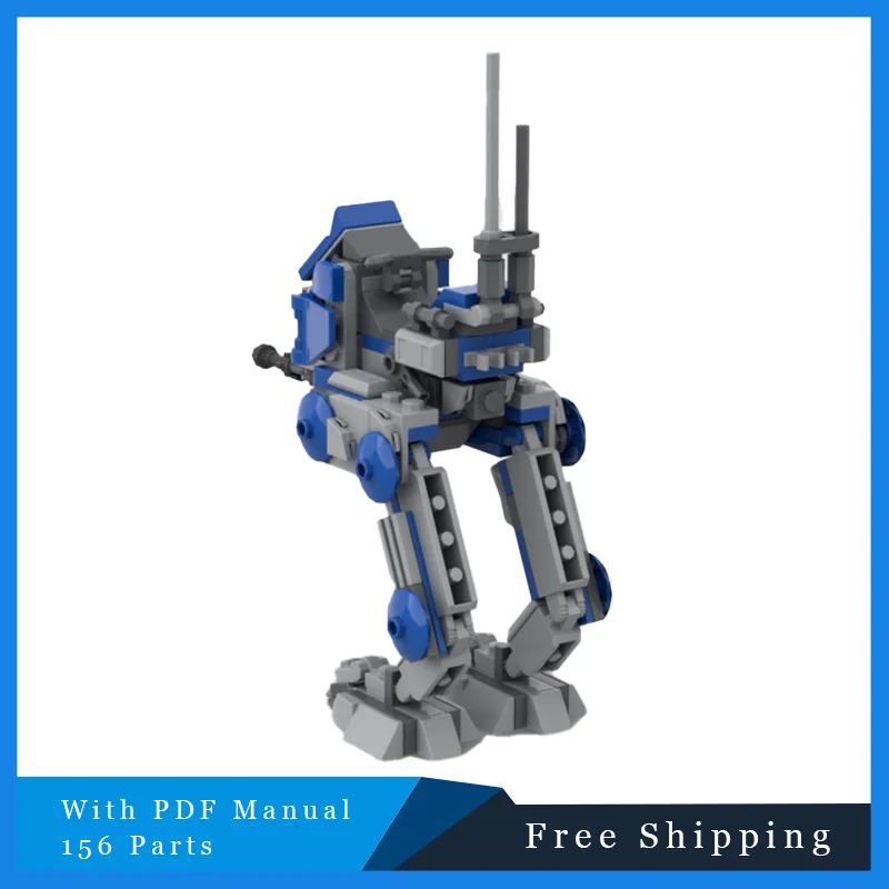 

156 шт. MOC, креативная серия Star Battle, маленький синий боевой робот, модульные строительные блоки, детская сборная игрушка «сделай сам», подарки на день рождения