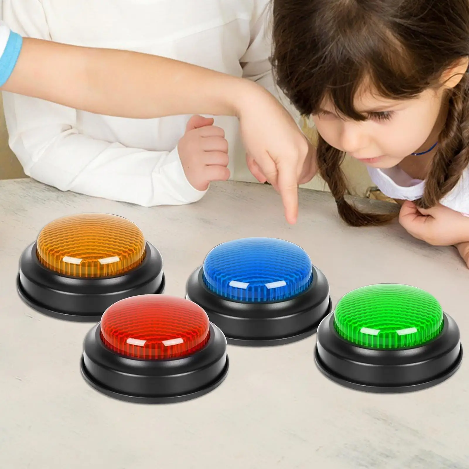 Sound Buzzer Button 4 Pieces Competition Prop Quick Answer Button Game Buzzer For Answering For Classroom Debate Competition