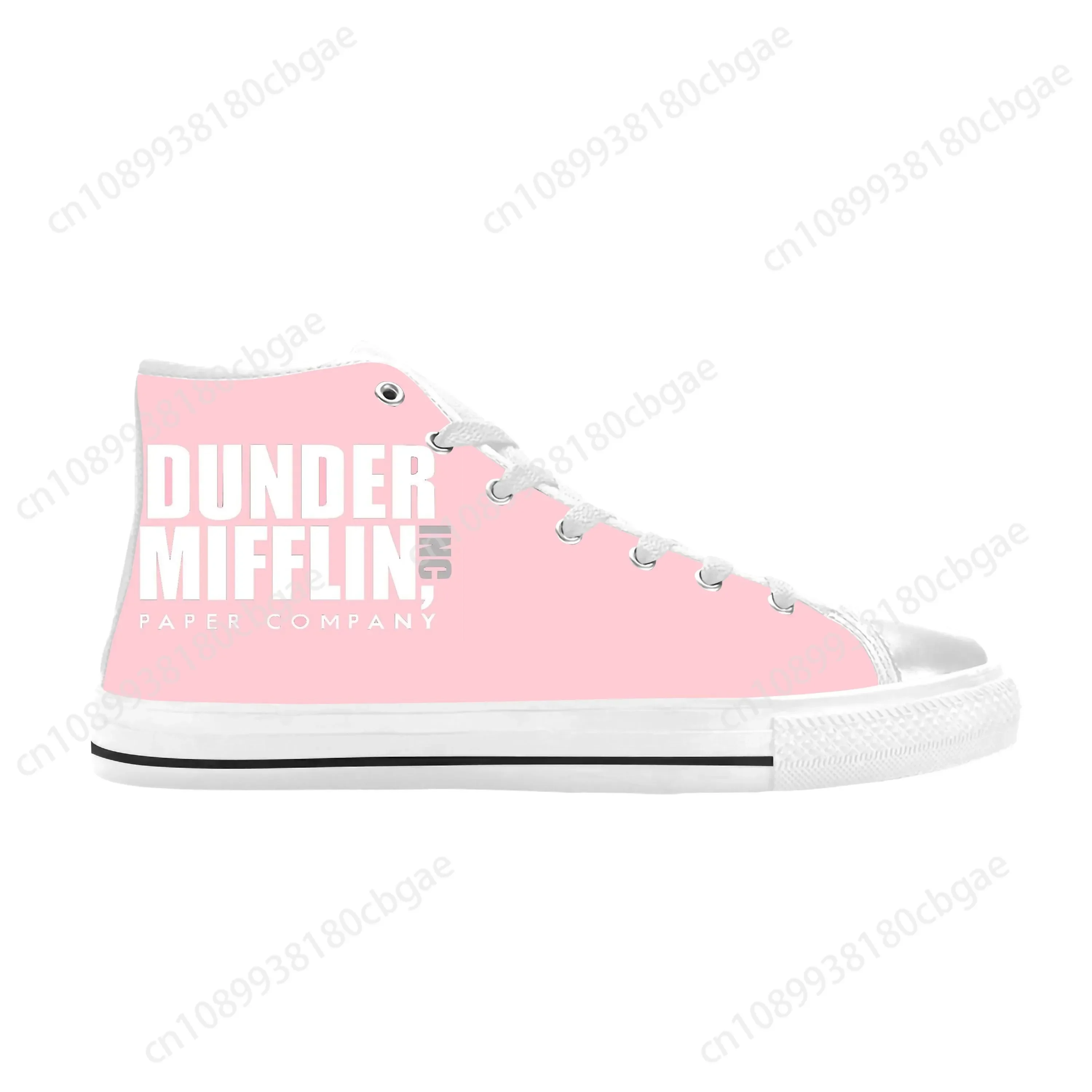 The Office TV Show Dunder Mifflin Paper Company Casual Cloth Shoes High Top Comfortable Breathable 3D Print Men Women Sneakers