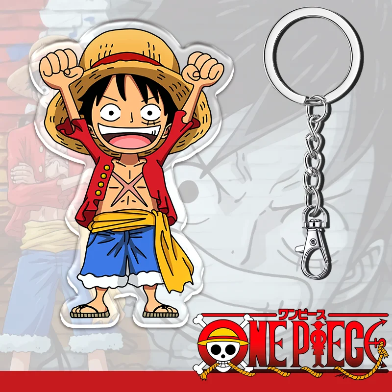 12 см ONE PIECE брелок для рюкзака акриловый Луффи Ророноа Зоро Тони Чоппер двусторонний узор брелок студенческий праздничный подарок
