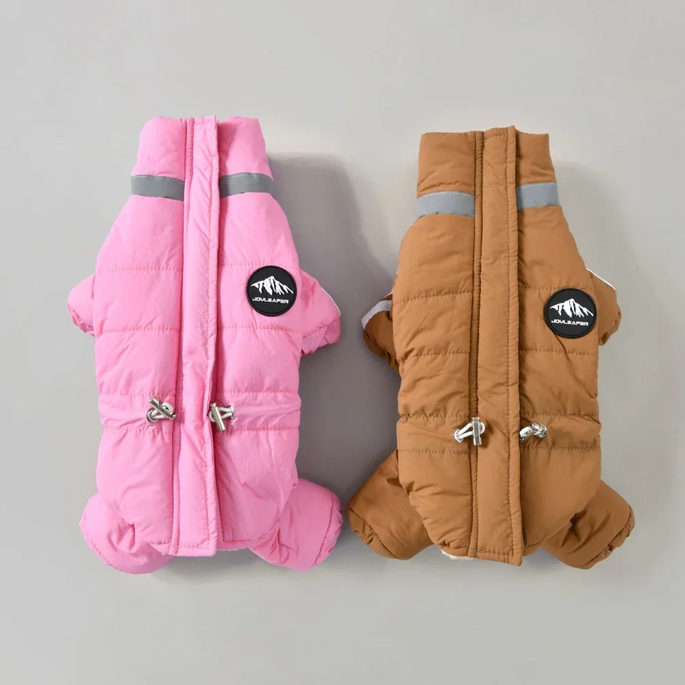 Reflective Clothes For Small Pet Winter Medium Sized Dog Padding Snow High Neck Down Parkas Overalls Warm Puppy Jacket Girl Boy