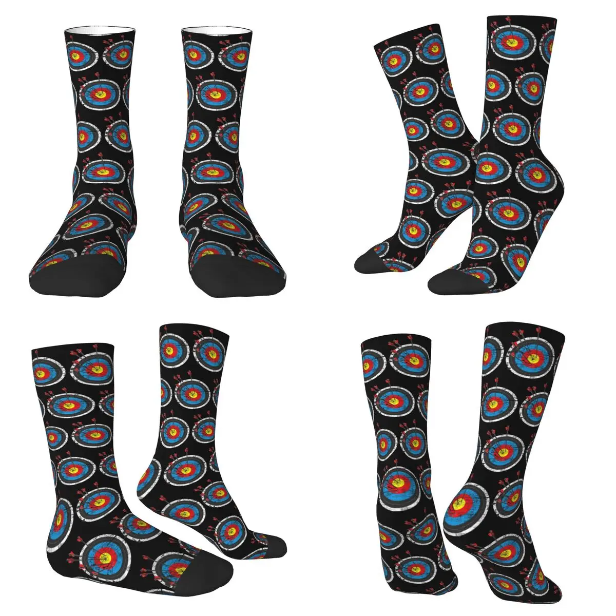 

Vintage Archer Archery Bow Target Socks Harajuku Sweat Absorbing Stockings All Season Long Socks for Unisex Valentine's Day Gift