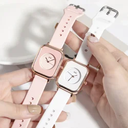 Orologio da donna Casual sport orologi rosa cinturino in Silicone moda rettangolo orologi da polso al quarzo signore ragazze Reloj Mujer muslimah