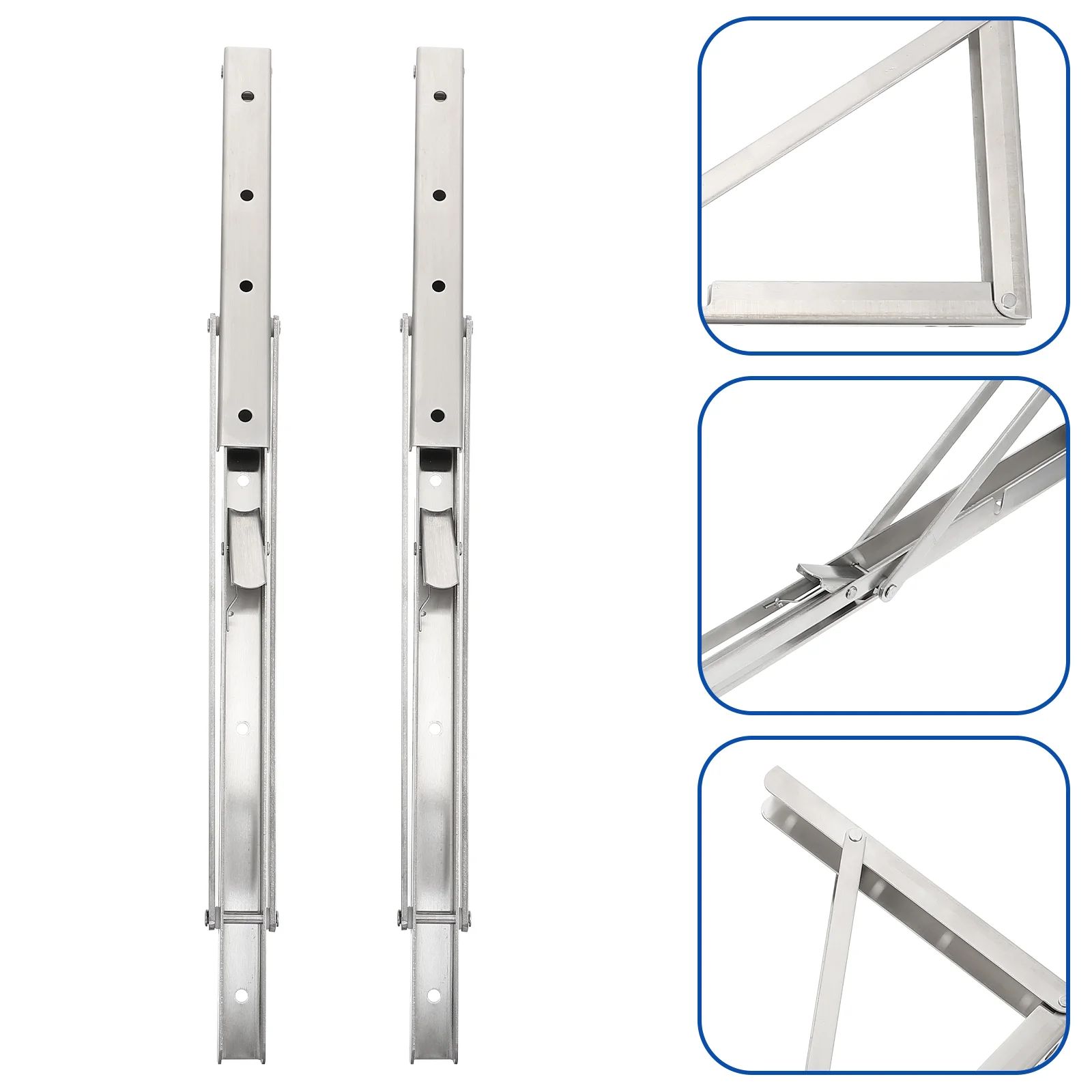 

2 Pcs Bracket Collapsible Brackets Support Storage Practical Folding Shelf Metallic Line Supports Stands Wall Board