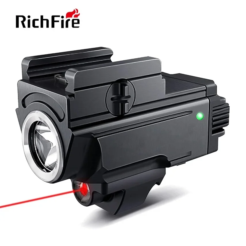 Richfire taktyczna latarka LED SST20 600 lm akumulatorowa broń światło czerwone światło laserowe Combo na 20mm szynka Picatinny Gun Light