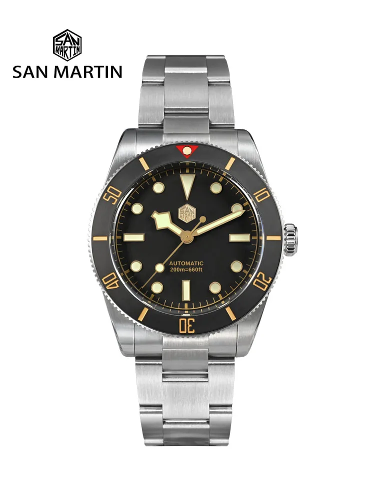 San Martin New 37mm BB54 Vintage Diver Automatic Mechanical Classic Men Watch Sapphire BGW-X1Luminous Waterproof 200m SN0138