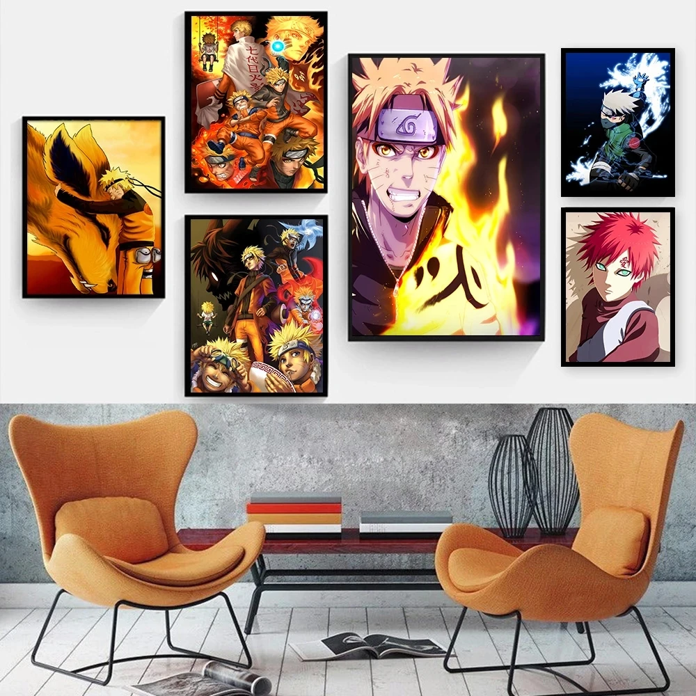 New Naruto Poster Kakashi Sasuke Itachi Uchiha Akatsuki Anime Character Canvas Art Painting for Modern Home Decoration Aesthetic