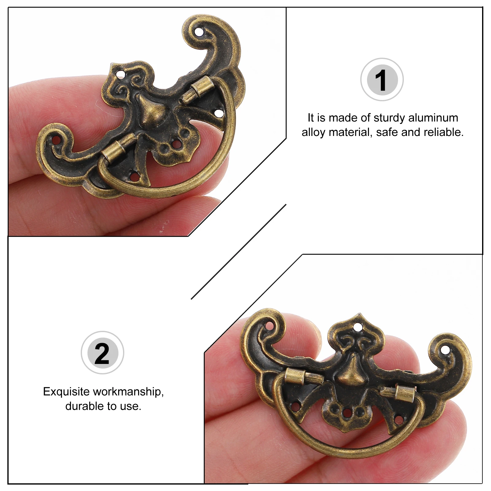

20 Sets Makeup Box Dresser Handles Retro Drawer Knobs Jewelry Boxes Cabinet Wardrobe Pulls Durable Practical Hardware
