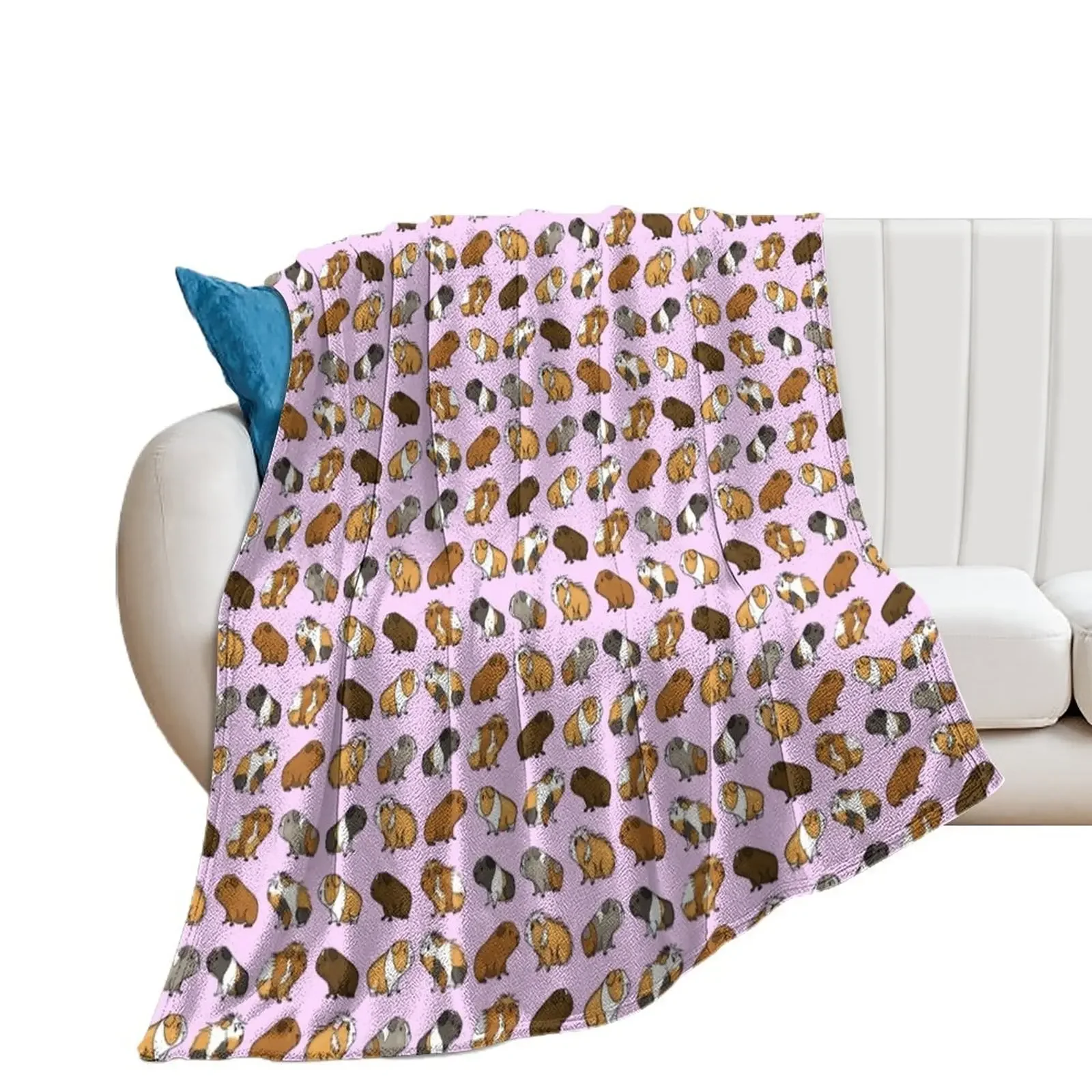 

Guinea Pig Procession (Pink) Throw Blanket Thermal heavy to sleep sofa bed funny gift Blankets