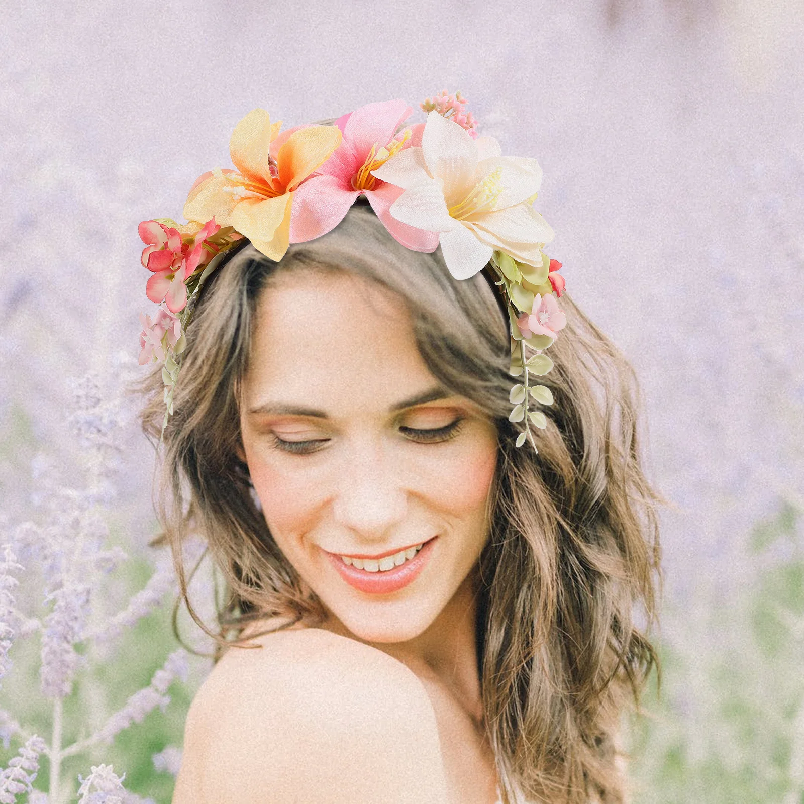 عقال الأزهار للنساء زهرة رباط شعر حفل زفاف ملحق عيد الحب خوذة الكبار عطلة غطاء الرأس الشعر