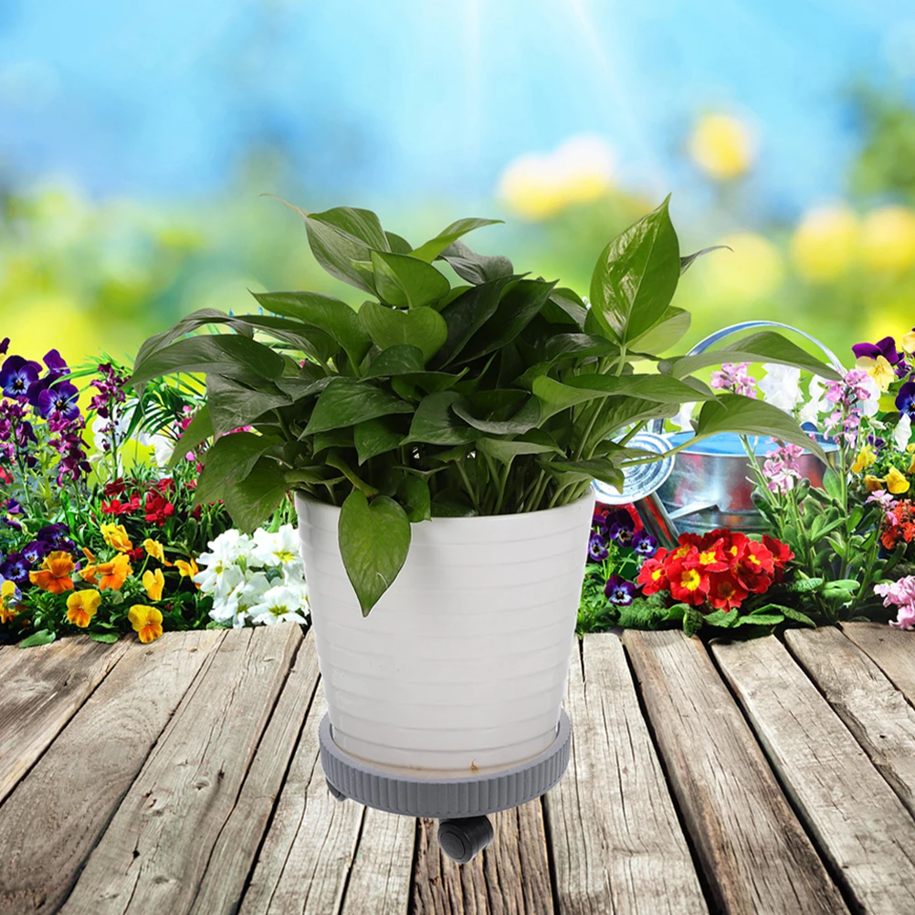 

Flowerpot Base with Wheels Heavy Duty Plastic Plant Stand for Balcony Garden Decor Movable Planter Tray Smooth Roller Design
