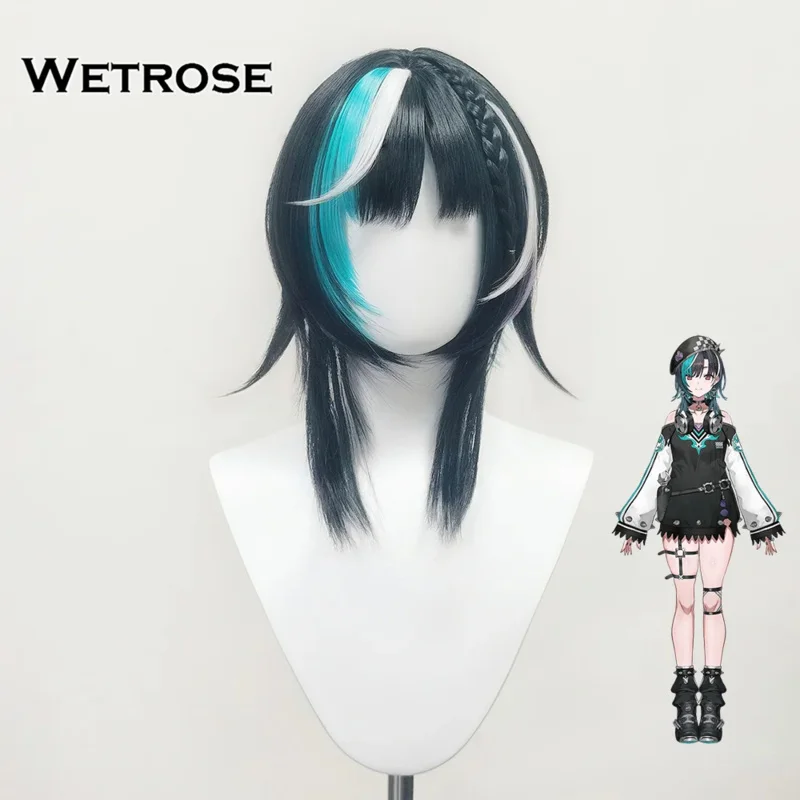 asdh8@[Wetrose] Disponibile Hololive FLOW GLOW Rindo Chihaya Parrucca Cosplay Halloween XmasCOSda@