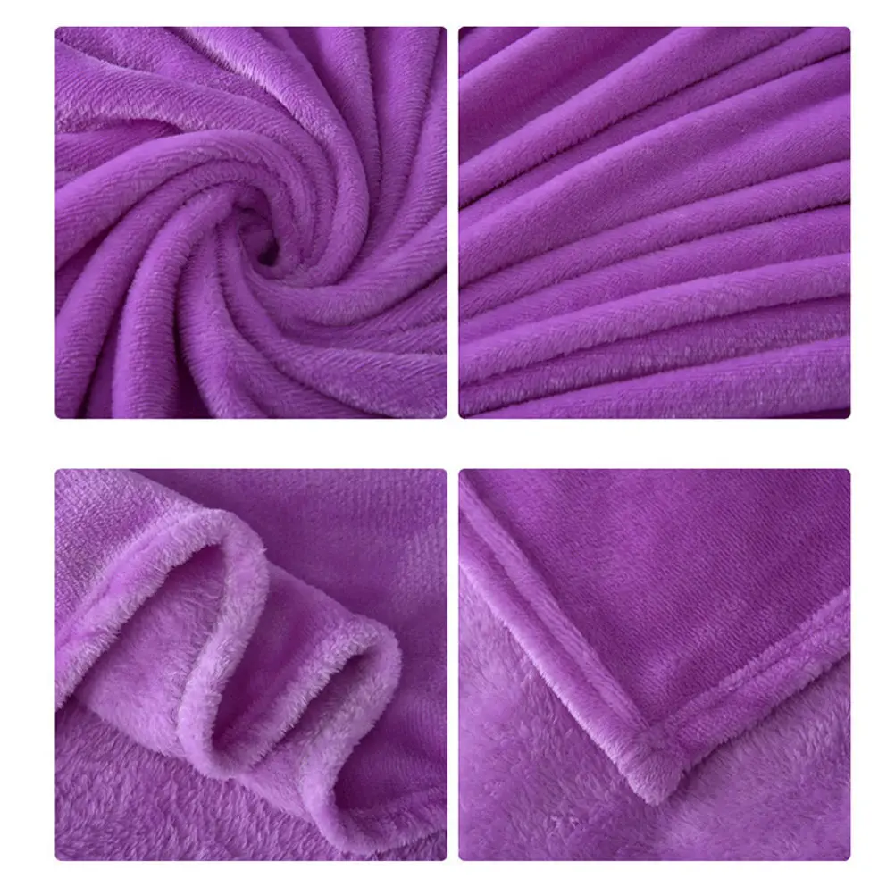Coral Fleece Warm Thick Blanket 65x93cm Light Purple Flannel Fleece Lightweight Winter Bed Blanket Blankets Flannel Sheets