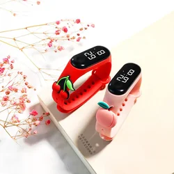 Children Sports Electronic Watch Fashion Luminous LED Fruit Bracelet Girls Boys Watches Electronic Silicone Wrist Watch for Kids