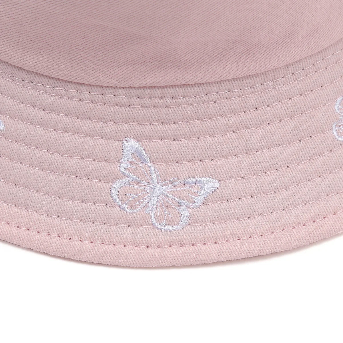 New Fashion Ladies Butterfly Embroidery Fisherman Hat Panama Double-sided Bucket Hat Casual Sunscreen Bob Hat